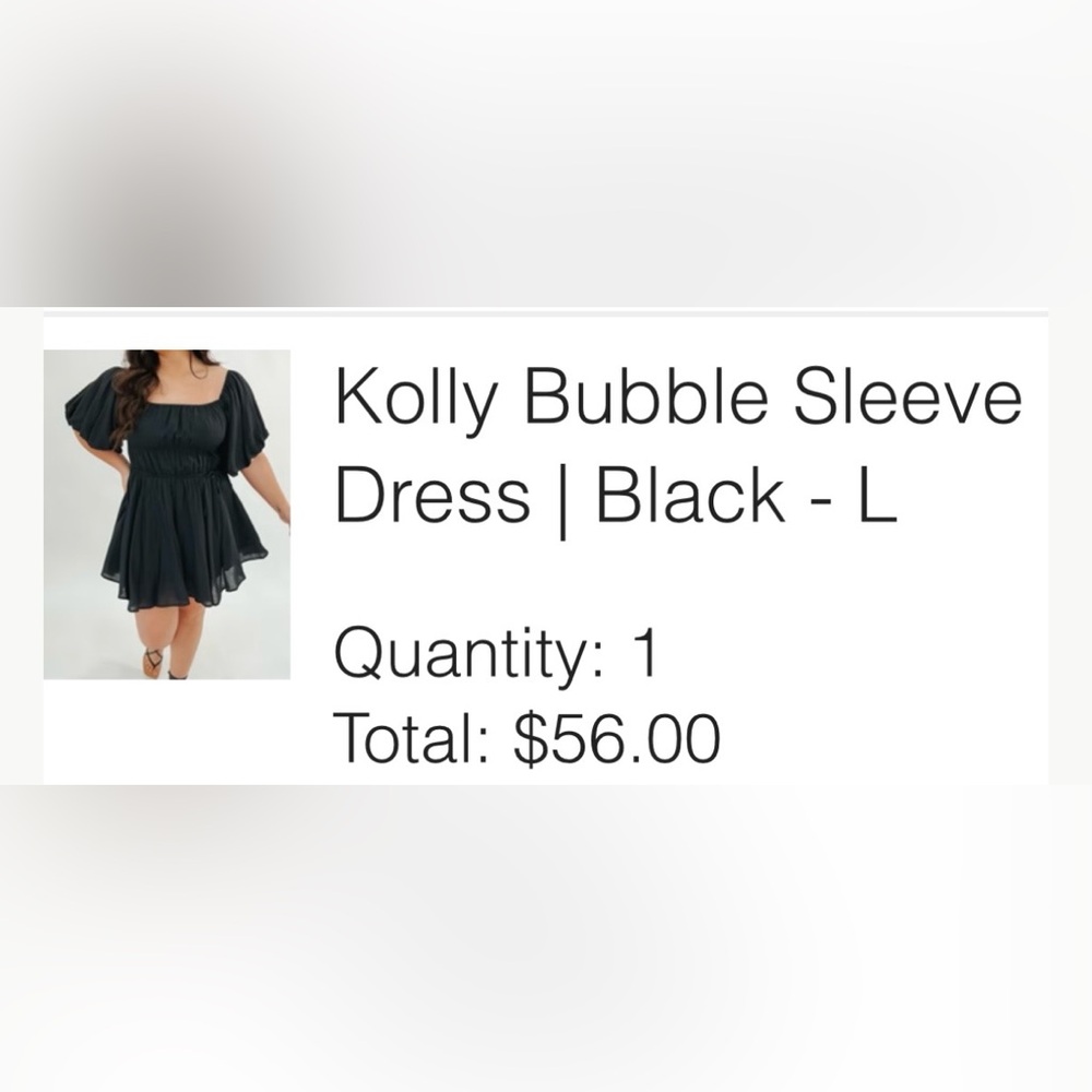 Kolly Bubble Sleeve Dress - Black